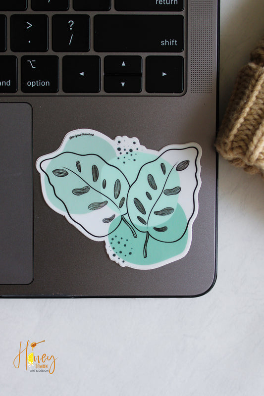 Tropical leaves green tones background Sticker