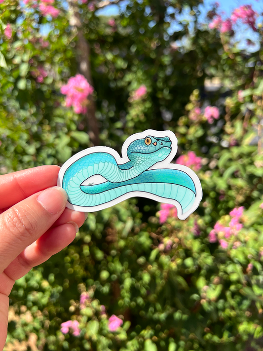 Clear Blue Snake sticker