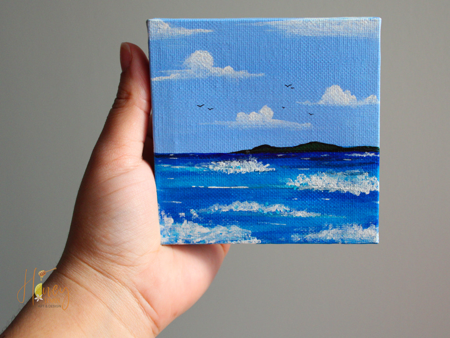 MINI CANVAS Ocean View 4x4 inches.