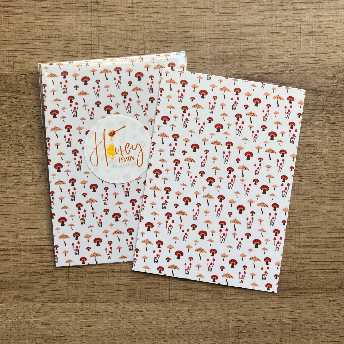 Mushroom Pattern Postcard and Stickers⎪Science⎪Nature Postcards⎪Fungi Art