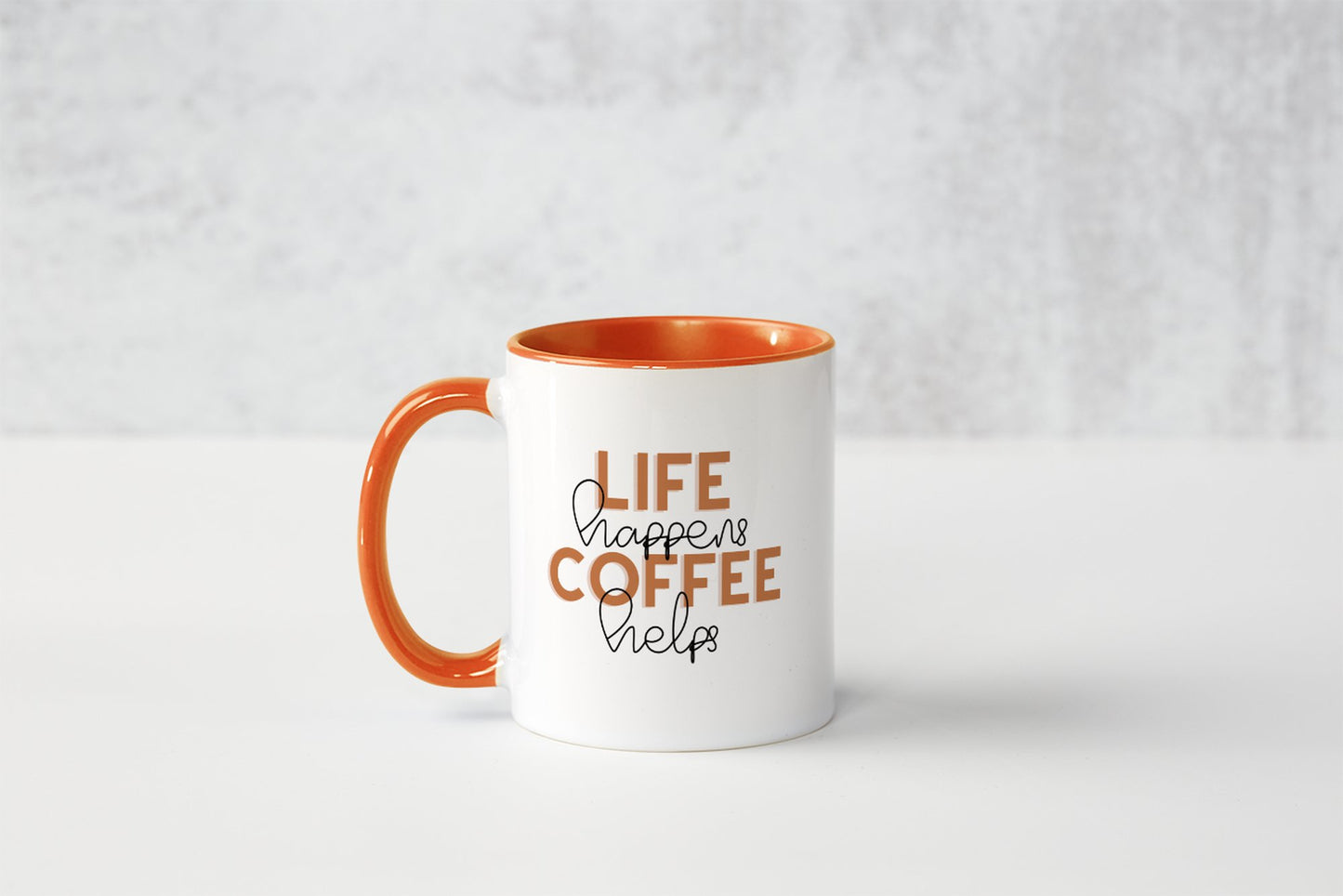 Coffee Mug "Life Happens Coffee Helps" 11 onz. Mug