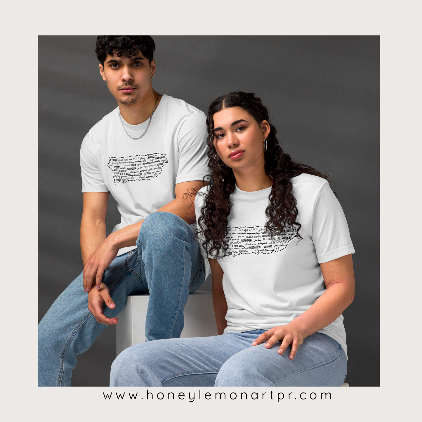 Jerga Boricua Puerto Rico Map T-Shirt – Eco-Friendly Unisex Tee Black/White