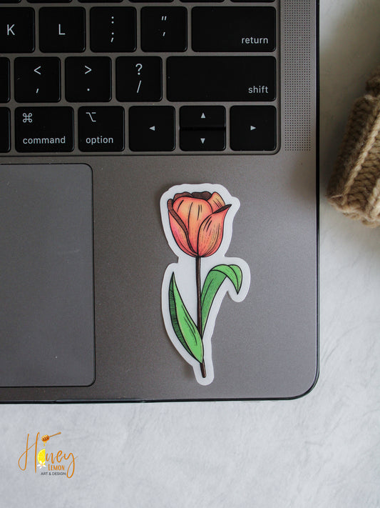 Clear Tulip Flower Sticker