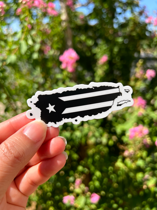 Bandera Negra de Puerto Rico Sticker