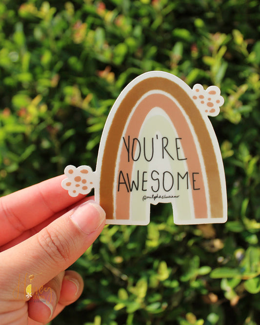 YOU'RE AWESOME RAINBOW CLEAR STICKER